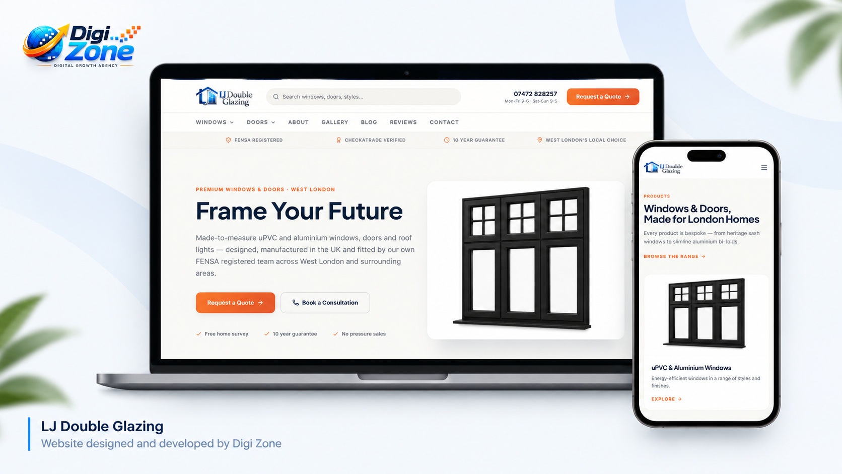 Double Glazing Website for LJ Double Glazing, West London